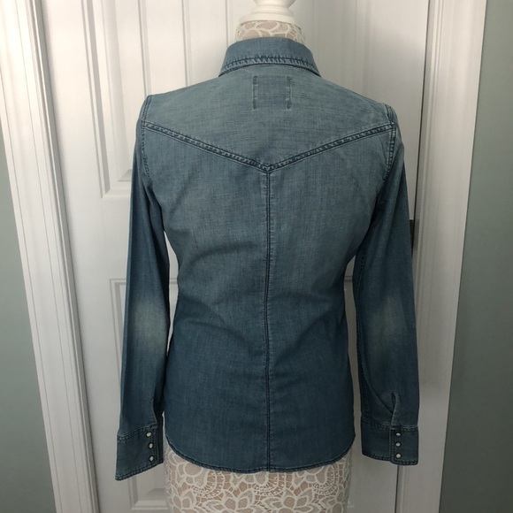 Long Sleeve Denim Top with Snaps - Picture 4 of 7